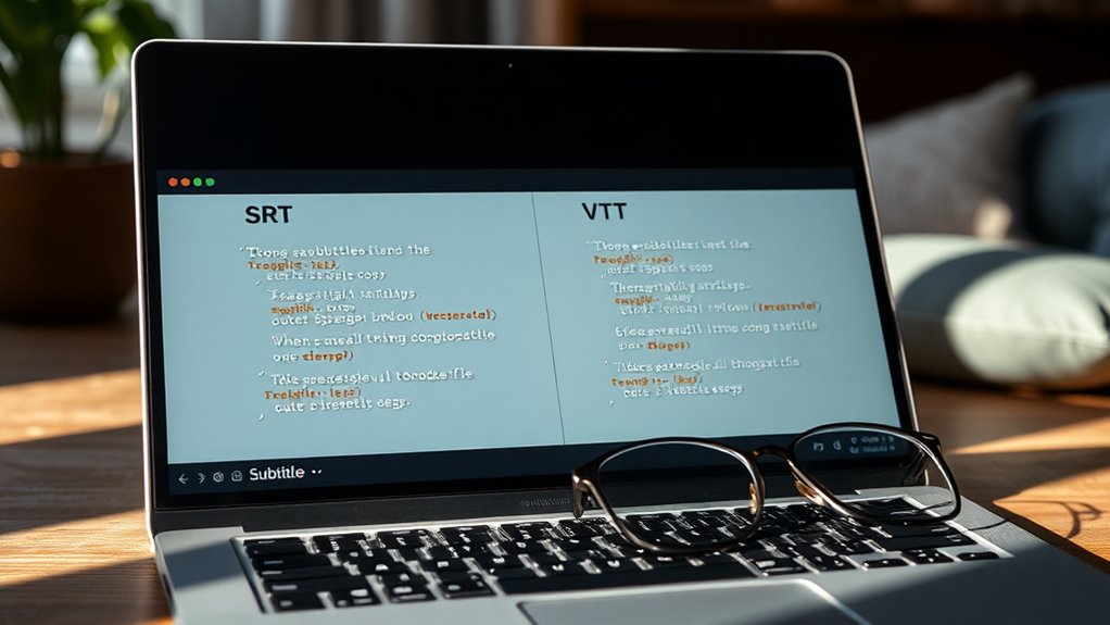 srt vs vtt subtitle comparison